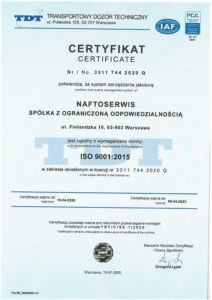 Certificate 9001 with PCA