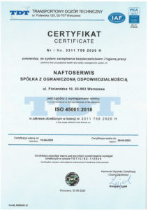 Certificate 45001 with PCA